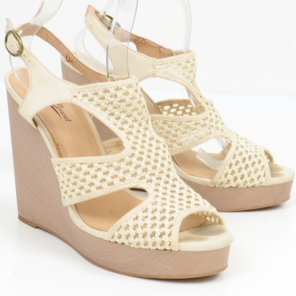 Lucky Brand Remyy Woven High Wedge Open-toe Sandals Size 10